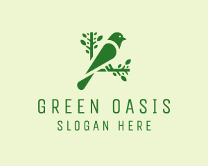 Green Nature Bird  logo design