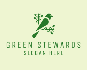 Green Nature Bird  logo design