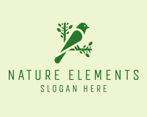 Green Nature Bird  logo design