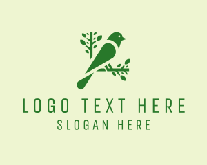 Green Nature Bird  Logo
