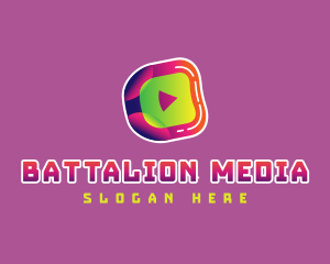 Media Streaming Play Button logo design