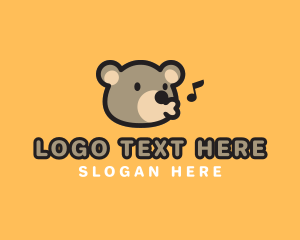 Cute Sing Bear logo