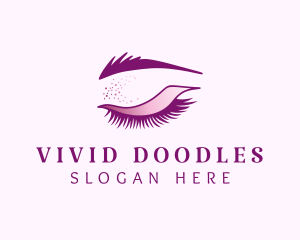 Purple Eyelash Grooming logo design