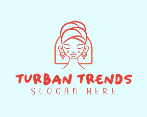 Orange Turban Woman logo design