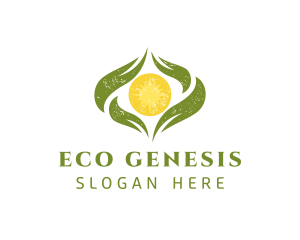 Sun Leaves Eco Friendly logo design