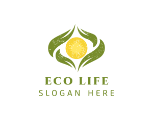 Sun Leaves Eco Friendly logo design