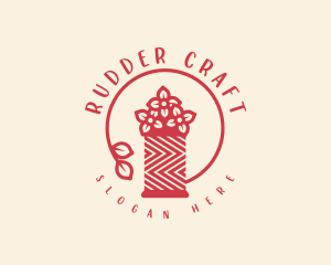 Floral Sewing Thread logo design