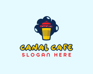 Spaceship Cafe Mug logo design