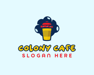 Spaceship Cafe Mug logo design