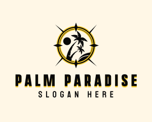 Palm Tree Compass  logo design