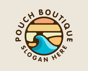 Surfing Wave Beach Logo