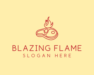 Flame Grill Steak  logo design