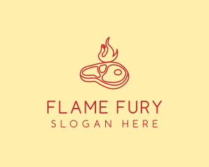 Flame Grill Steak  logo design