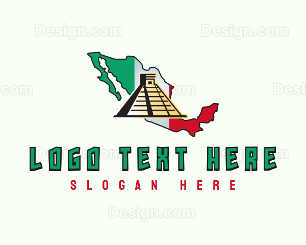 Mexico Pyramid Ruins Logo