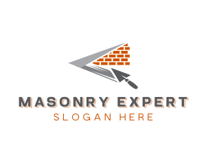 Bricklayer Trowel Masonry logo design