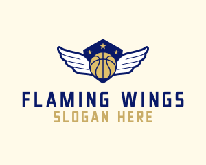 Basketball League Wings logo design