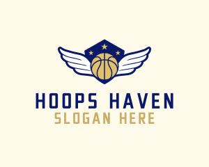 Basketball League Wings logo design