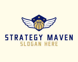 Basketball League Wings logo design