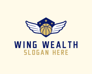 Basketball League Wings logo design