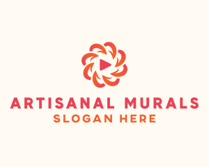 Radial Media Flower logo design