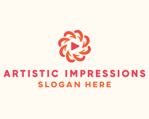 Radial Media Flower logo design