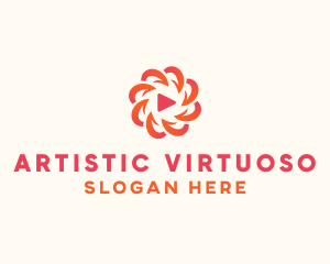 Radial Media Flower logo design