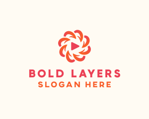 Radial Media Flower logo design