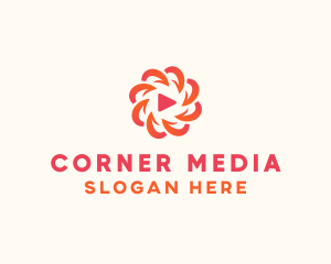 Radial Media Flower logo design