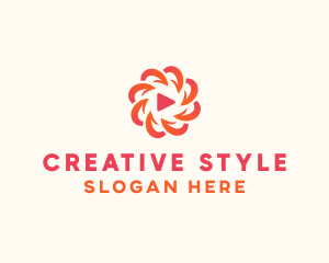 Radial Media Flower logo design