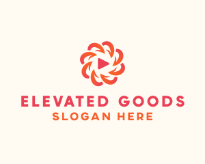 Radial Media Flower logo design