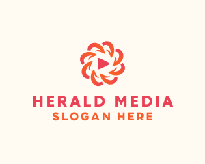 Radial Media Flower logo design