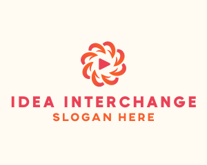 Radial Media Flower logo design