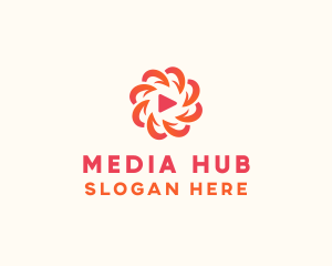 Radial Media Flower logo design