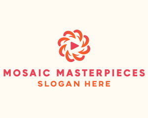 Radial Media Flower logo design