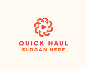 Radial Media Flower logo design