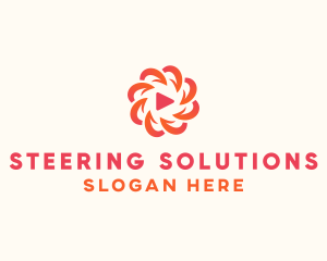 Radial Media Flower logo design