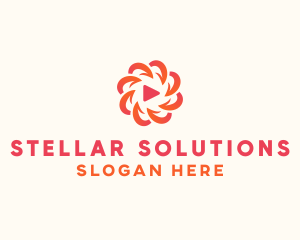 Radial Media Flower logo design