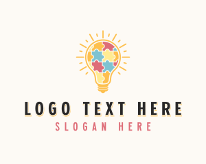 Jigsaw Light Bulb Puzzle logo