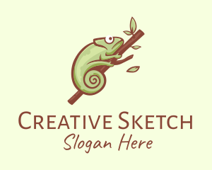 Green Chameleon Branch logo design