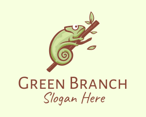 Green Chameleon Branch logo design