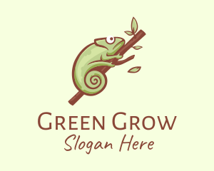 Green Chameleon Branch logo design