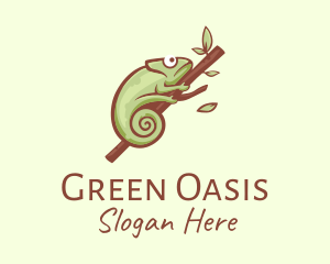 Green Chameleon Branch logo design