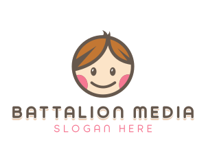 Smiling Cute Children Kids logo design