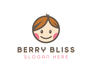 Smiling Cute Children Kids logo design