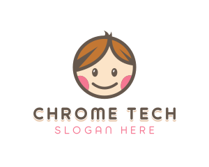 Smiling Cute Children Kids logo design