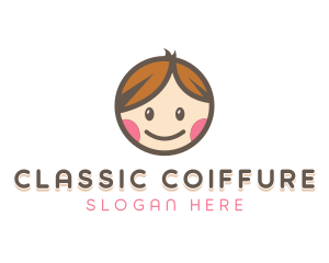 Smiling Cute Children Kids logo design