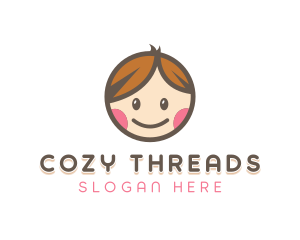 Smiling Cute Children Kids logo design