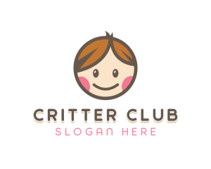 Smiling Cute Children Kids logo design