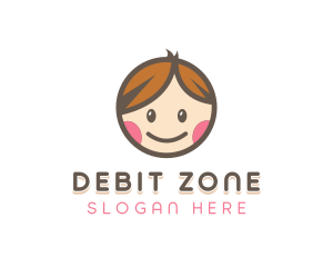 Smiling Cute Children Kids logo design