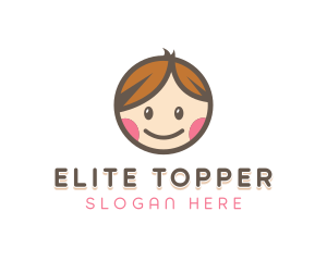 Smiling Cute Children Kids logo design